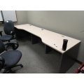 Blonde w Grey 10 ft. Dual 2 Person Workstation Desk